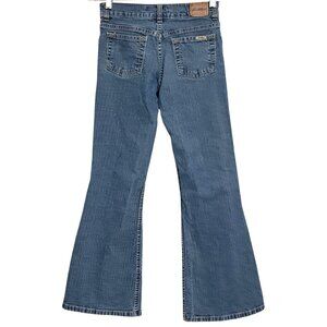 Levi Strauss Signature Jeans Girls Low Rise Flare Y2K Size 12 Regular Blue Denim